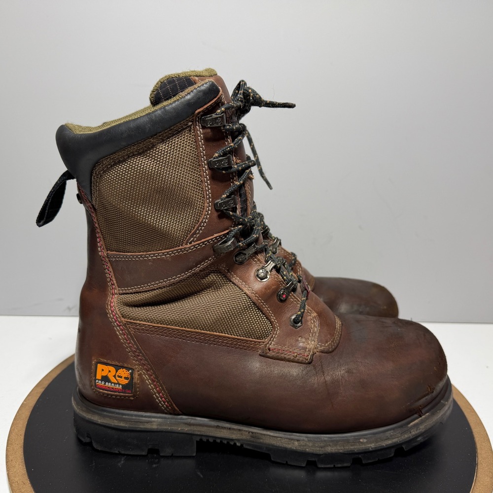 Timberland PRO Series Work Boots‎ Men 8.5 Wide Insulated Safety Toe Brown Work